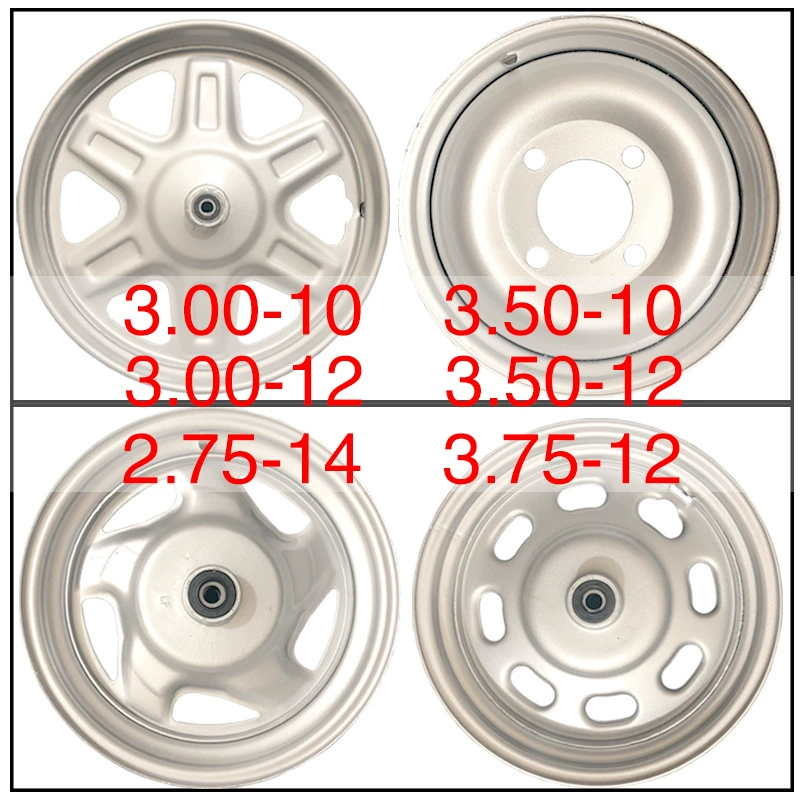Ступица колеса трехколесной ступицы стальной обод 3,00/350-12 3,00/3,50-10 3,75-12 2.