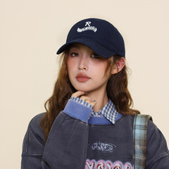 新款韩版大檐软顶刺绣鸭舌帽女百搭宽檐显脸小四季遮阳棒球帽子男