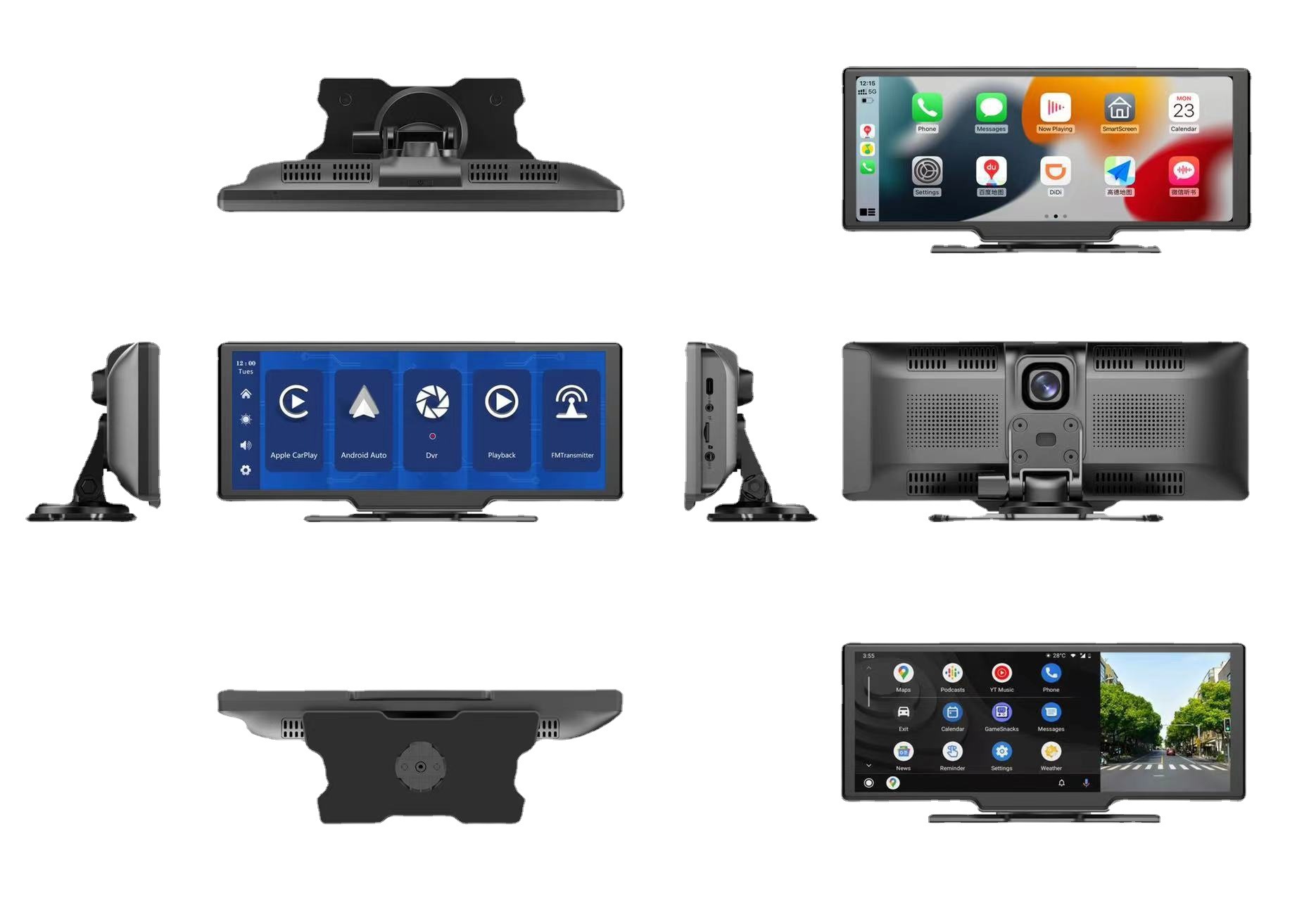 10.26スマートスクリーン無線carplayナビゲーションbluetooth android auto4 kセンターコンソールドライブレコーダー