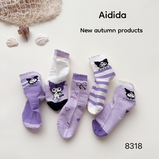 Liaoyuan manufacturers socks love tick autumn new combed cotton anti-pilling cartoon kulomi sweat-absorbent children's socks