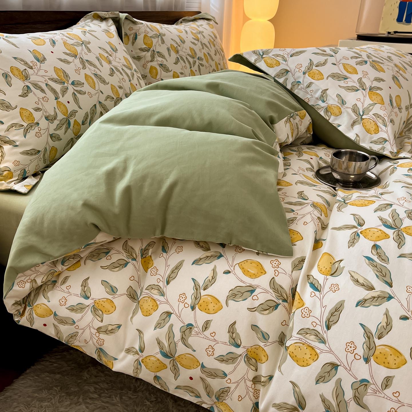 Algodón grueso de cuatro piezas, sábanas de algodón lavado con agua, dormitorios de estudiantes, tres piezas