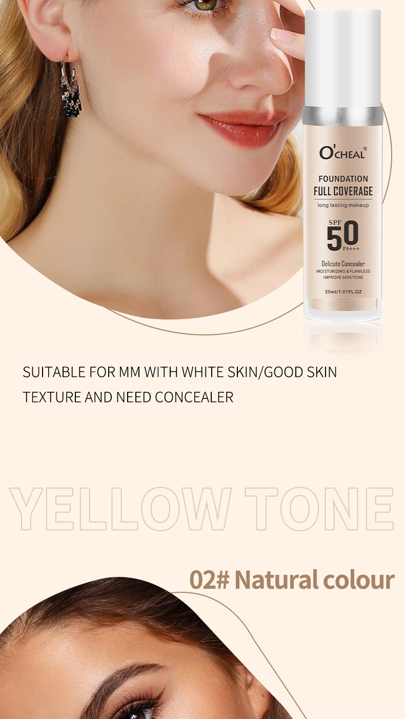 OCHEAL Warm Concealer Langanhaltend feuchtigkeitsspendende, wasserfeste, schweißresistente, Make-up-erwärmende und hautaufhellende Flüssigkeit_voghion.com