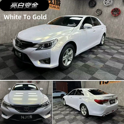 Car Wrap Film Self-Healing Piano | Auto Color Change Film - imported-tpu-white-to-gold-152-15m-roll