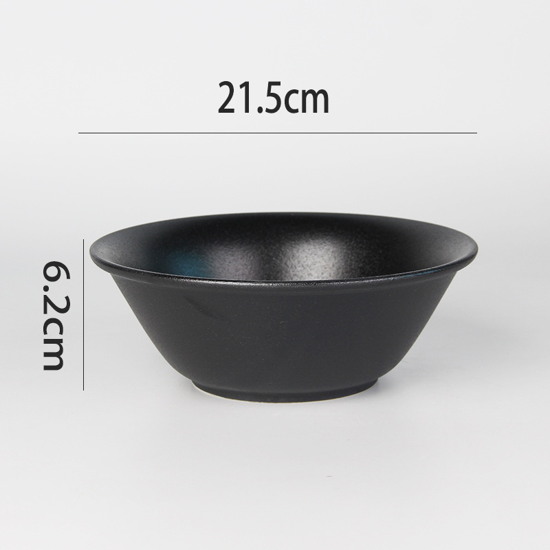Multi-Estilo negro brillante mate esmerilado tazón de cerámica hogar ramen tazón de sopa tazón de ensalada de frutas tazón de arroz tazón para mascotas