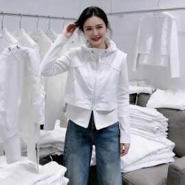 仅用于产品展示勿拍-时尚韩系连帽冲锋衣外套女2026春季新款大码