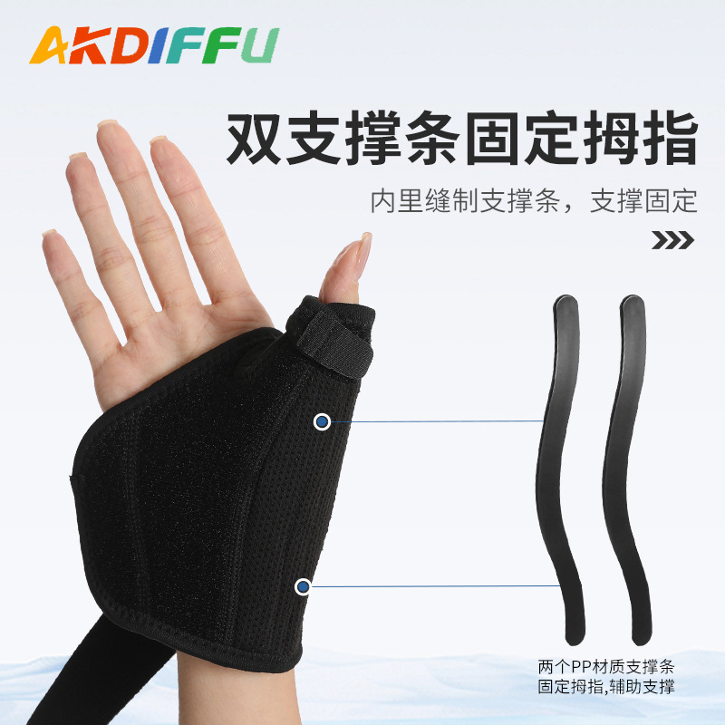 Deportes pulsera dedo protector pulgar pulsera correa de presión fija dedo protector manga protectora