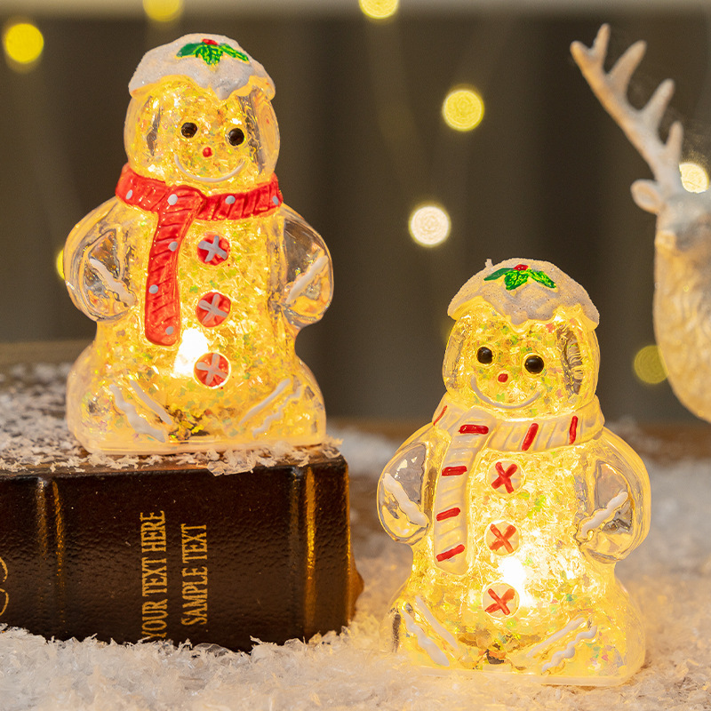 国境を越えた新製品クリスマスかわいい姜パイ人発光クリスマス姜パイ人雪だるま飾りクリスマスプレゼント装飾|undefined