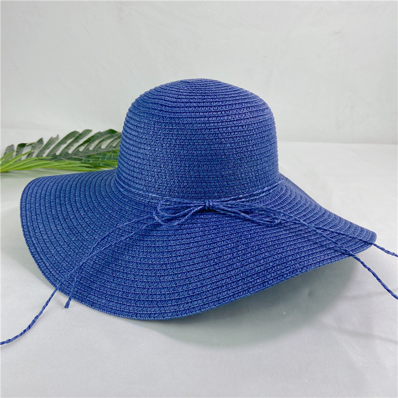 Sombrero De Ala Grande Simple Sombrero De Paja Protector Solar De Verano Para Mujer Sombrero De Playa display picture 4