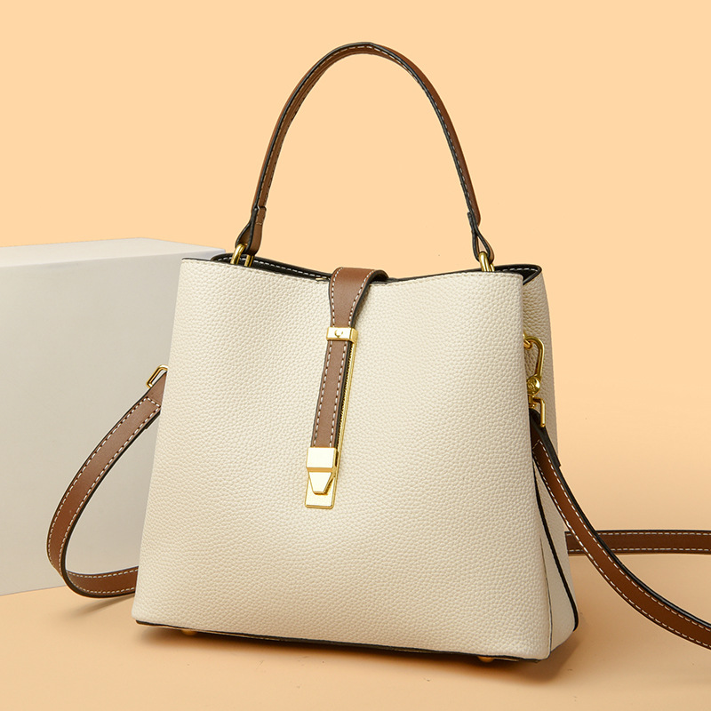 Live-Streaming minimalistisches Modedesign Eimer weiches Leder große Kapazität einzelne Schulter tragen Crossbody Mama Tasche_voghion.com