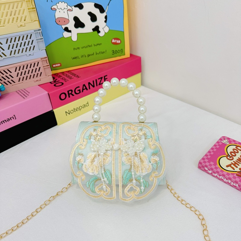 Bolsos infantiles de alto nivel, exquisitos antiguos, bolsos de cambio de niña, bolsos de mano de perlas de princesa, bolsos de almacenamiento