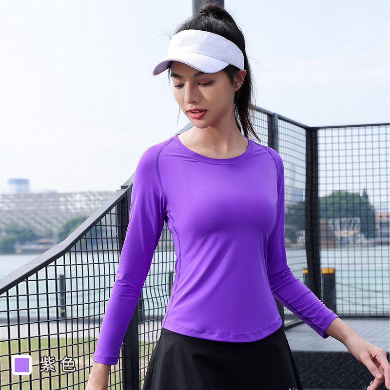 Camiseta de secado rápido ajustada para mujeres 2022 otoño nueva ropa de entrenamiento de yoga para correr delgada Camiseta deportiva para adelgazar