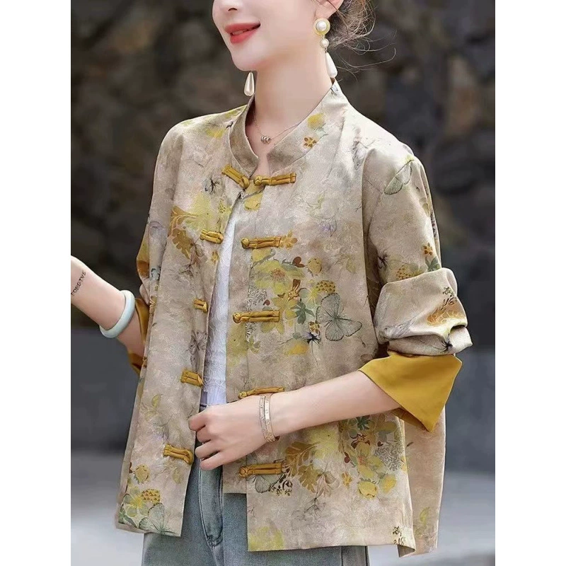 Новая женская одежда, новые китайские топы, костюмы Тан, женские топы в китайском стиле.