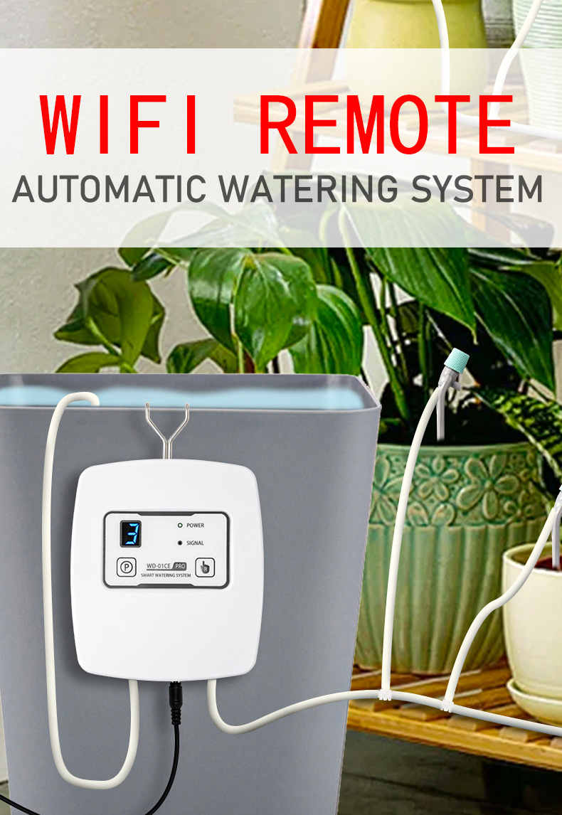 Adjustable Drip Irrigation With WiFi Mobile Control, Automatic Timed Watering Device For Balcony Potted Plants And_voghion.com