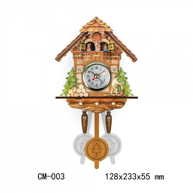 Reloj de madera cuco retro nórdico reloj de pared reloj despertador estilo de sala de estar