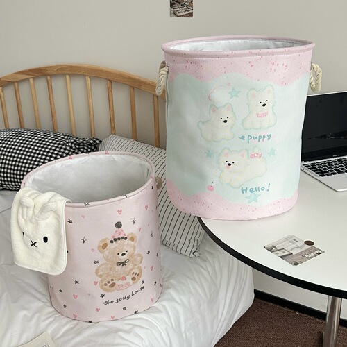 Mint West Highland Dirty Laundry Basket Plush Toy Storage Bin Bathroom Clothes Storage Basket Household Foldable Storage Bin