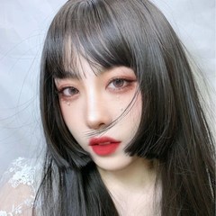 Jifa style wig for women with long straight hair Internet celebrity platinum blonde Japanese transvestite natural realistic cos princess cut full headgear