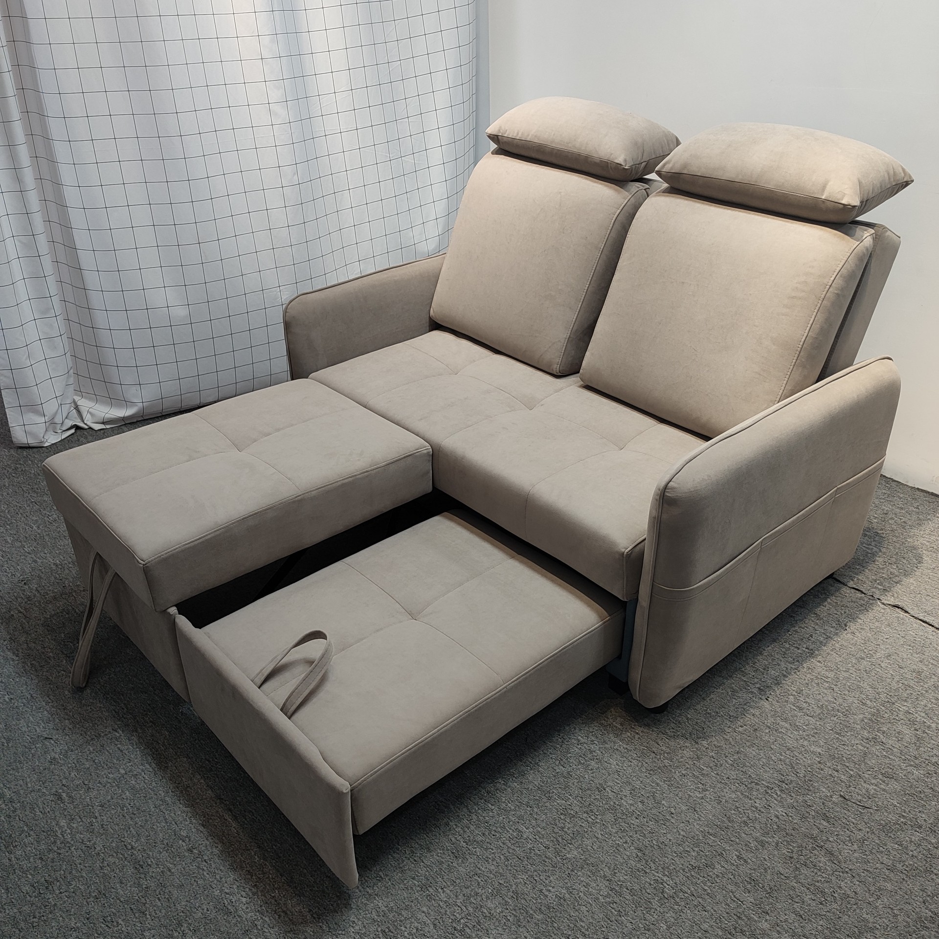 Sofá cama plegable de Hong Kong, tecnología de tela sin lavado, alquiler de apartamentos, empuje y deslizamiento.