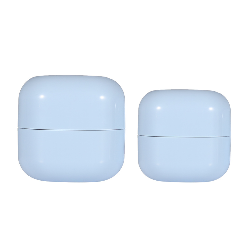 Spot botella de crema cuadrada de doble capa macaron color 5g-50g botella de crema facial para evitar la luz 10g100g máscara sub-embotellado