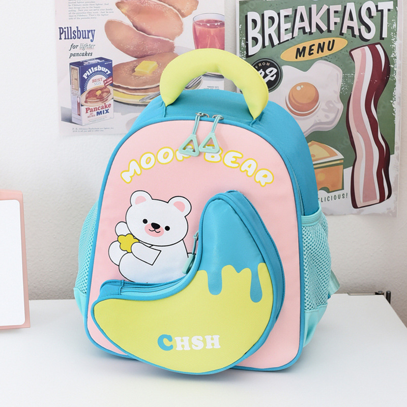 Mochila infantil de dibujos animados lindos osos niñas mochila transpirable 3 años de edad 5 años de edad preescolar mochila para niños pequeños