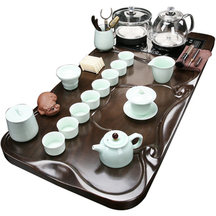 ✅ Thickened Solid Wood Tea Tray Tea Set Household Integrated Large Tea Table Kettle Bottom Automatic Water Supply New Style
