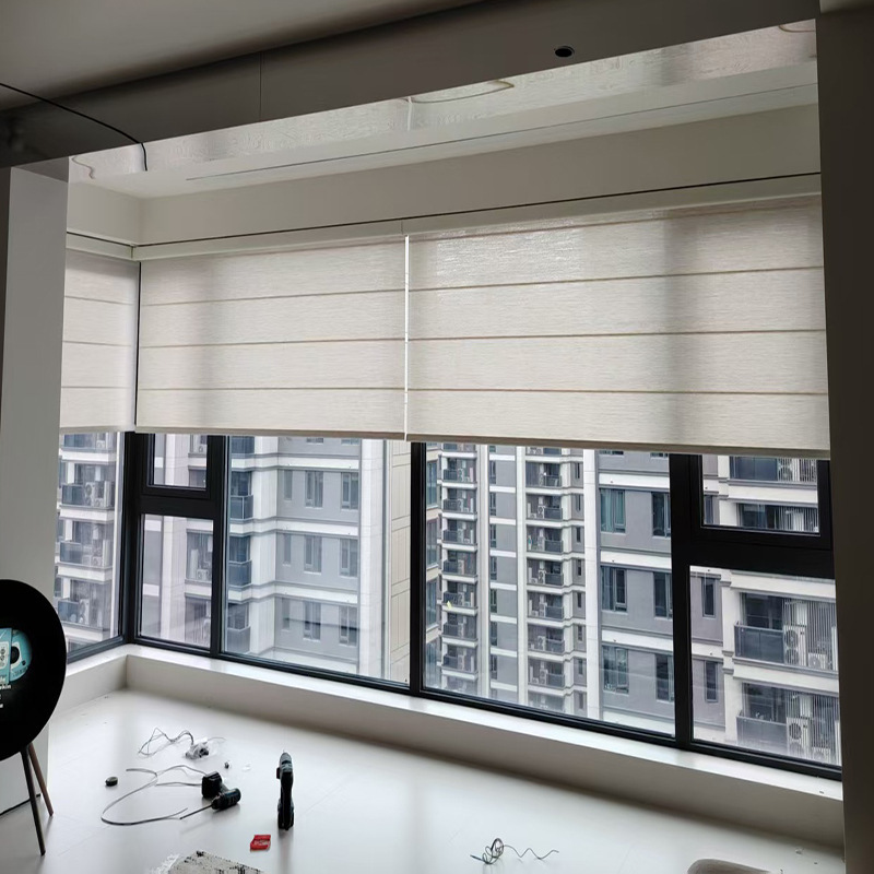 Haojie Anti-Wrinkle Roman Blinds for Bedroom, Walk-In Closet, Living Room, Office, Blackout and Sunshade Roller Blinds, Adjustable Curtains