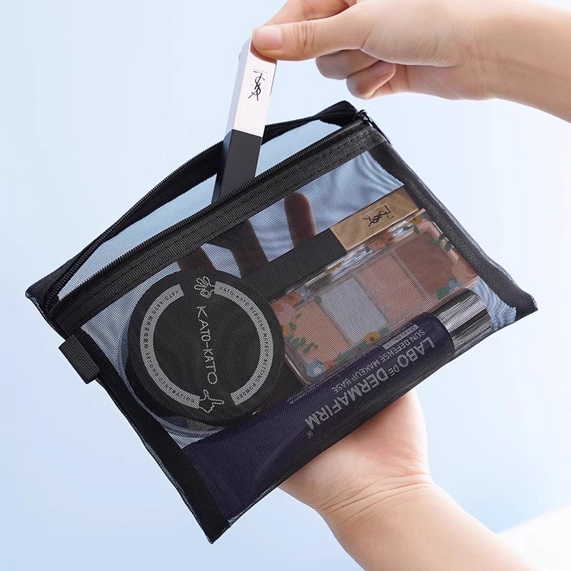新型化粧バッグ洗面バッグ収納袋網糸旅行大容量口紅収納袋携帯シンプル収納バッグ|undefined