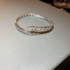 Серебристый, змеиный узор (браслет)