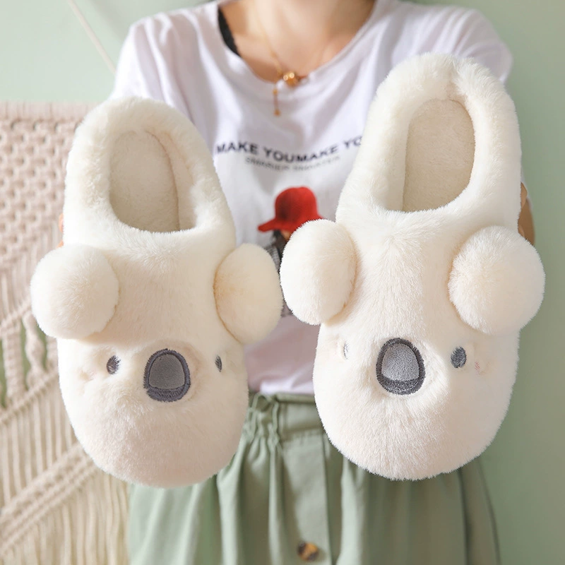 Хлопковые тапочки Женские осенне-зимние милые домашние хлопковые тапочки для пары Популярные в Интернете теплые шерстяные плюшевые Тапочки