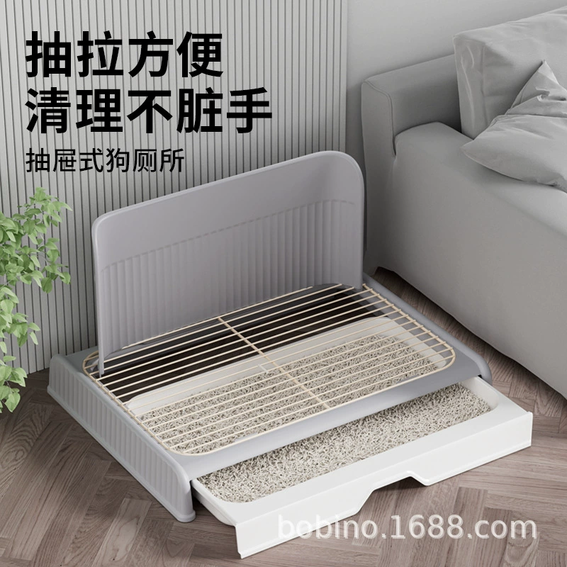 Оптовая продажа: туалет для крупных собак в наличии, увеличенный по высоте и ширине, с защитой от брызг, выдвижной, с решеткой из нержавеющей стали для предотвращения ступанья на экскременты.