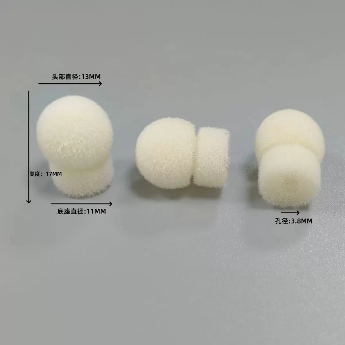 厂家供应植绒唇彩海绵头唇釉海绵头聚酯亲水不掉绒唇彩棉头化妆刷