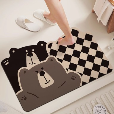 Bathroom Floor Mat Diatom Mud Non-Slip Absorbent Soft Mat Bathroom Kitchen Foot Mat Bathroom Door Toilet Floor Mat
