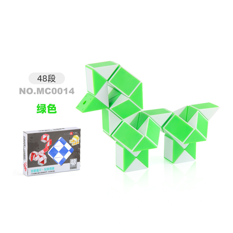 Variedad de exportación transfronteriza regla mágica juguetes educativos de 24 segmentos regla mágica plegable de forma especial serpiente mágica color cubo tridimensional de 72 segmentos
