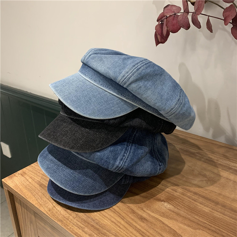 Korean Cowboy Blue Octagonal Hat Wholesale display picture 7