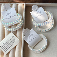 2条装磨砂人鱼姬电话线发圈少女无痕头绳粗扎马尾韩国简约皮筋女