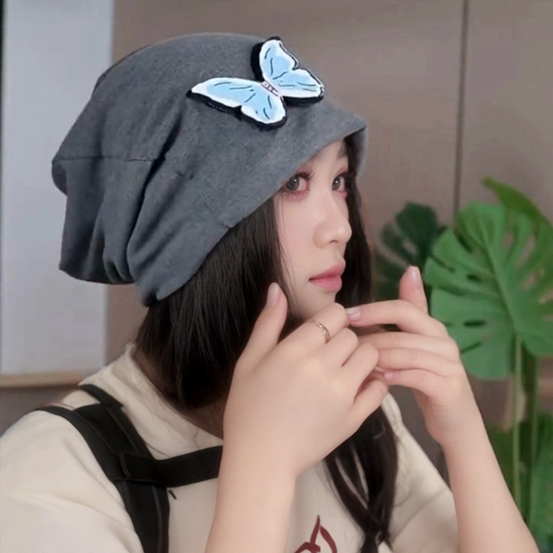 2024 nuevo gran cinturón de cabeza desmontable sombrero de mariposa tridimensional mujer dulce cool multifuncional sombrero frío mostrando la cara pequeña sombrero pila