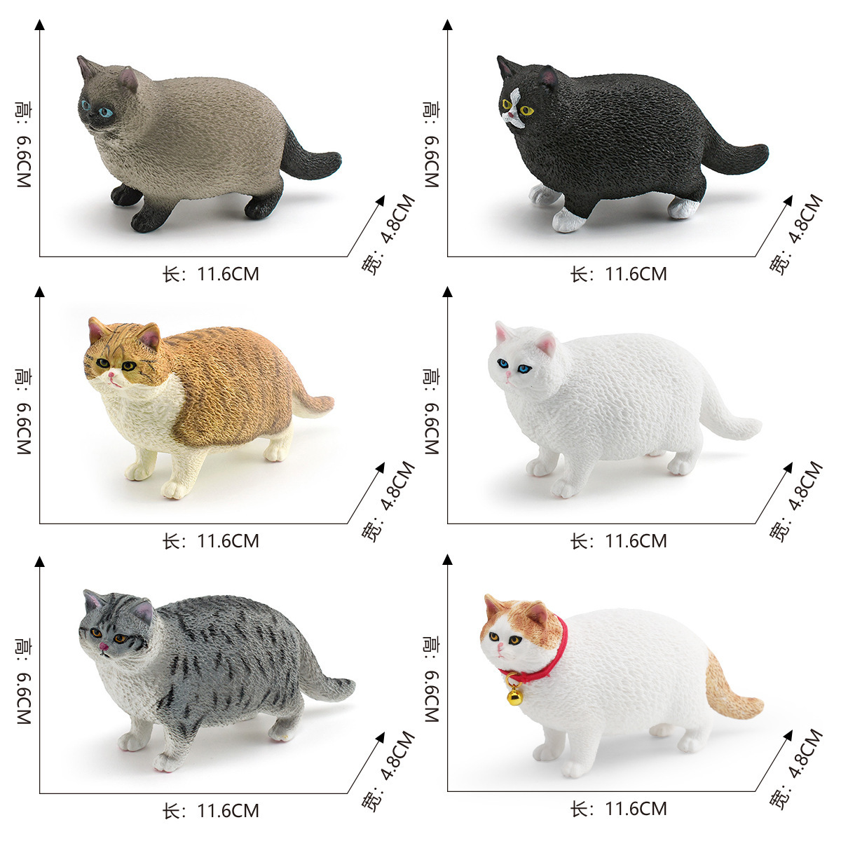 Simulación transfronteriza modelo de animal infantil cognición siamés gato negro gato de pelo corto mascota gatos decoración juguetes