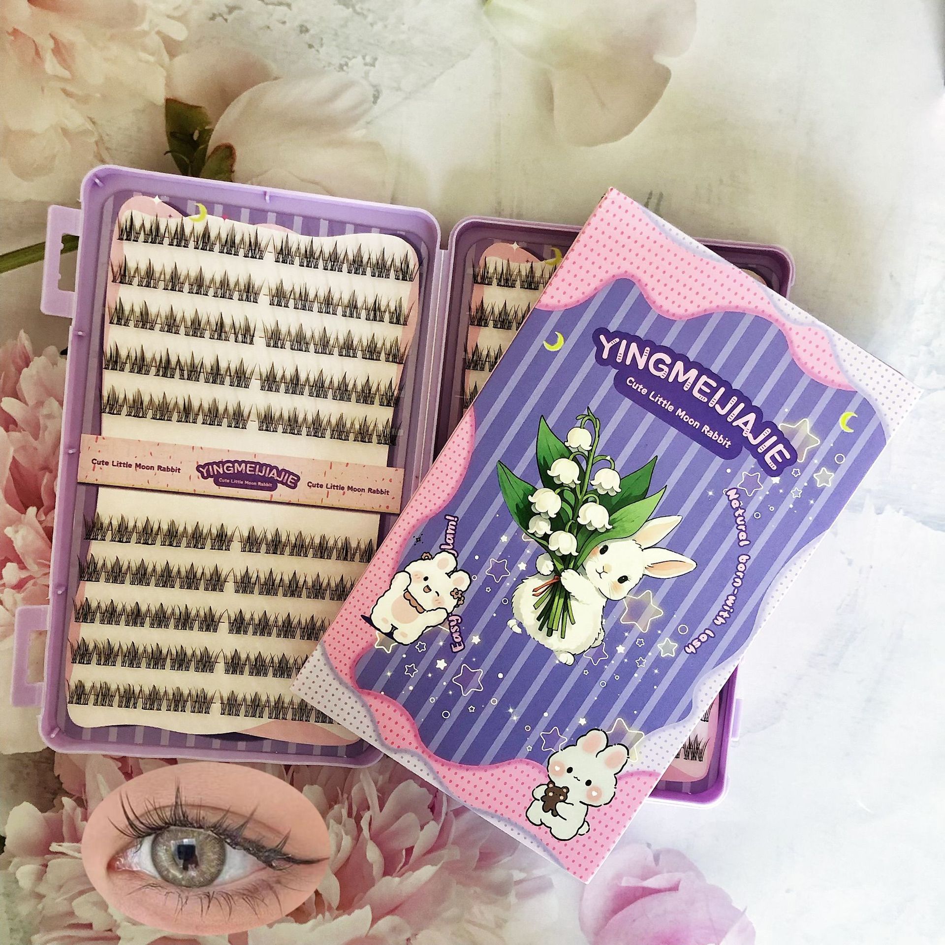 20 filas de paquete de caja de regalo de pestañas falsas transfronterizas, pestañas falsas densas, pestañas falsas sin pegamento.