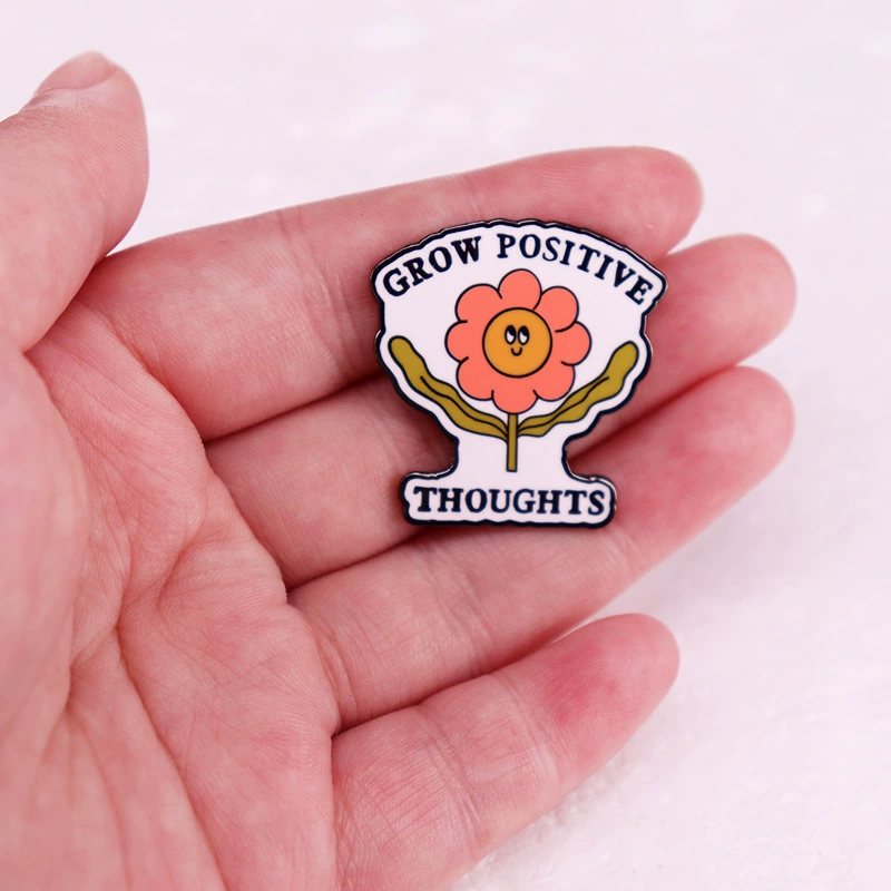 Cartoon brooch, badge, accessory, flowered
