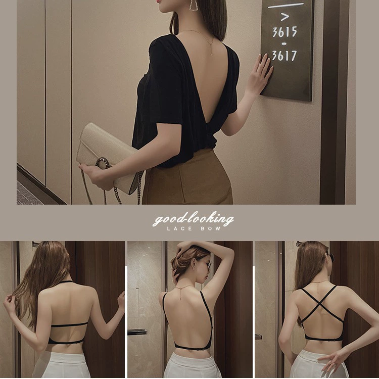 Wireless bra, push up bra, top with cups, vest, beautiful back, backless