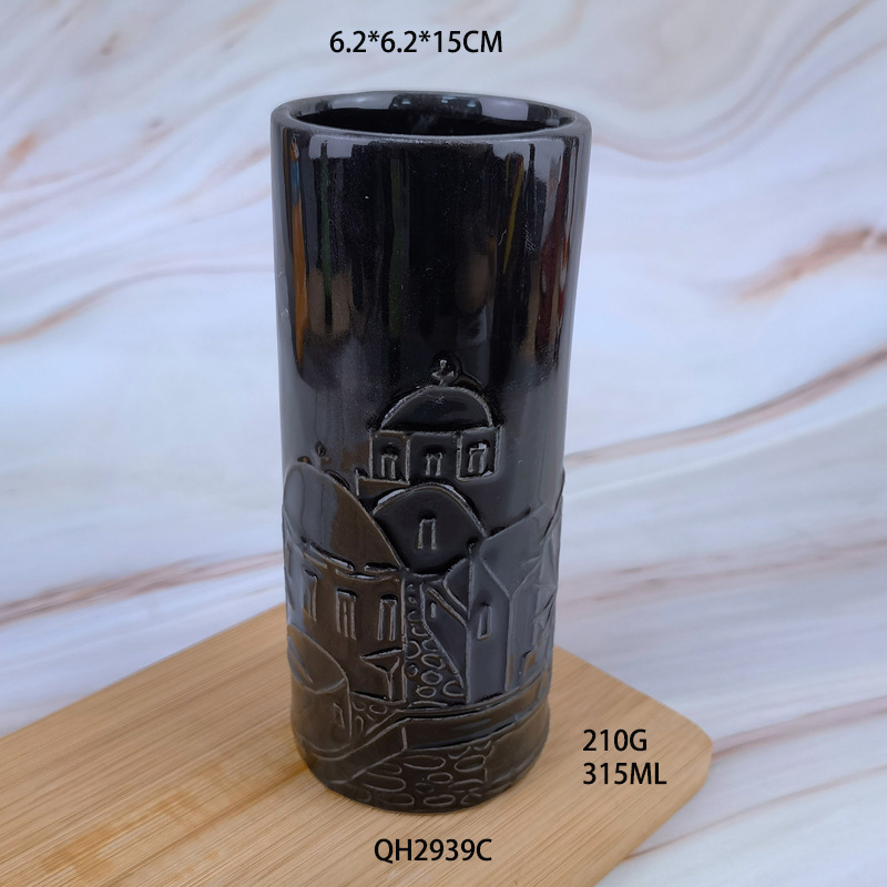 Taza de cerámica hawaiana cuidadosamente seleccionada Taza de cóctel creativa TIKI Taza de agua en relieve Tic Cup Zombie Face