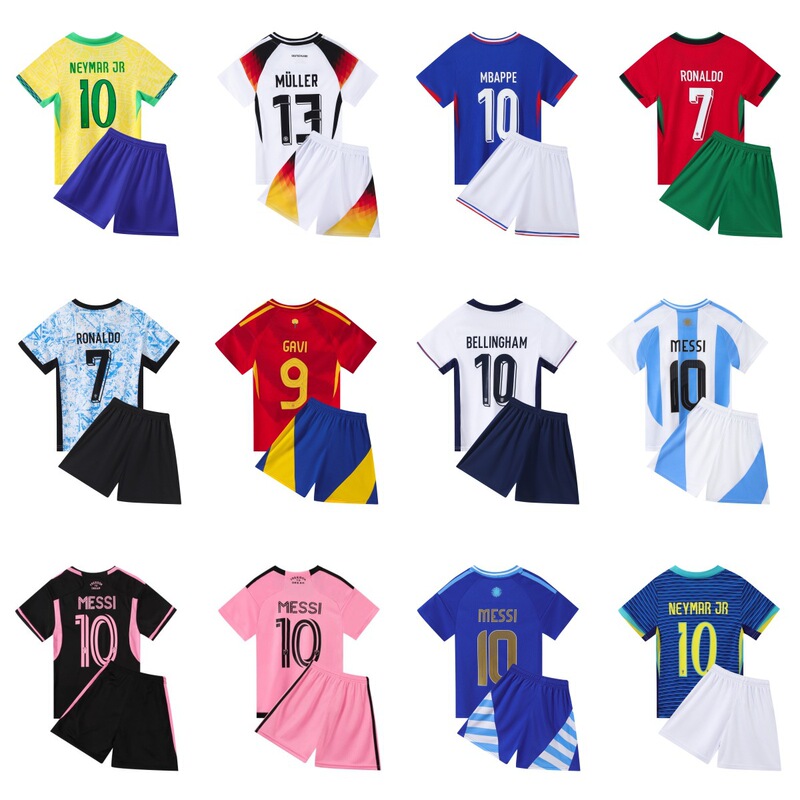 European Cup jersey children with star number football uniform suit baby primary school football training class team uniform kindergarten