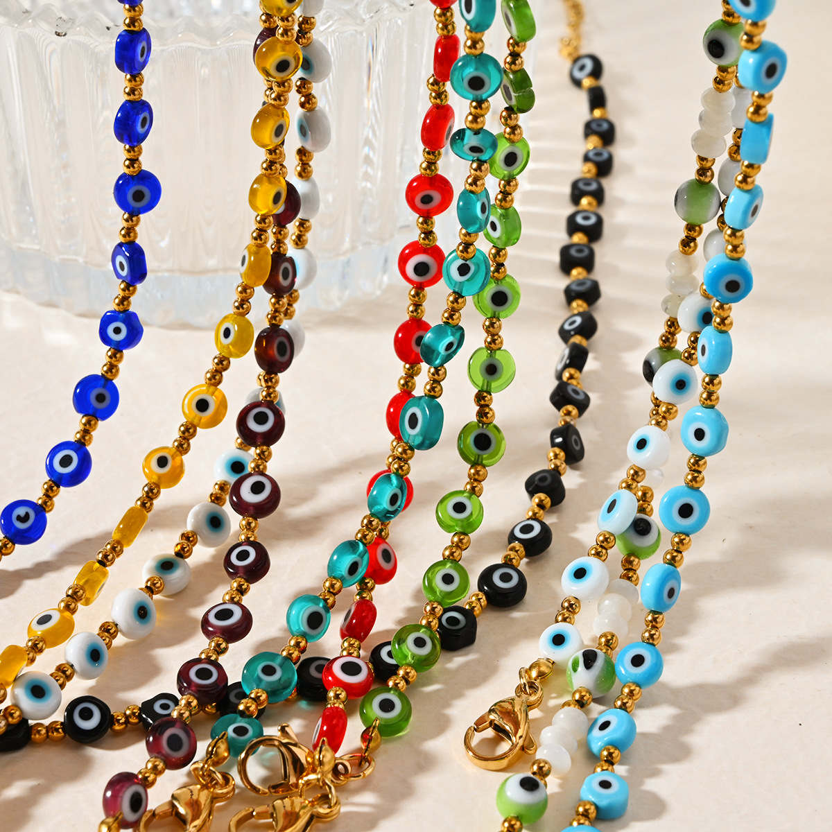 10g Weight Anklet Classification 1 Piece Quantity Daily, Street Occasion 304 Stainless Steel, Resin Material Wholesale Jewelry Casual Eye 304 Stainless Steel Resin Beaded Anklet