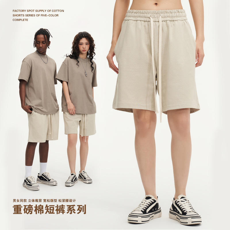 男士短褲美式嘻哈街頭風運動短褲跨境男女款五分褲汗布棉短褲
