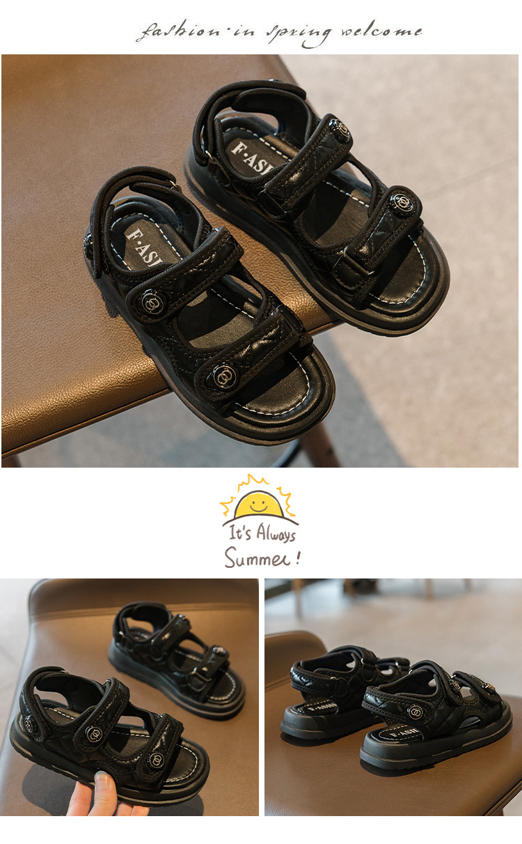 Sandali, grandi scarpe da principessa, nuove scarpe da spiaggia sportive con suola morbida e profumate per bambini e ragazze dell'estate 2024_voghion.com