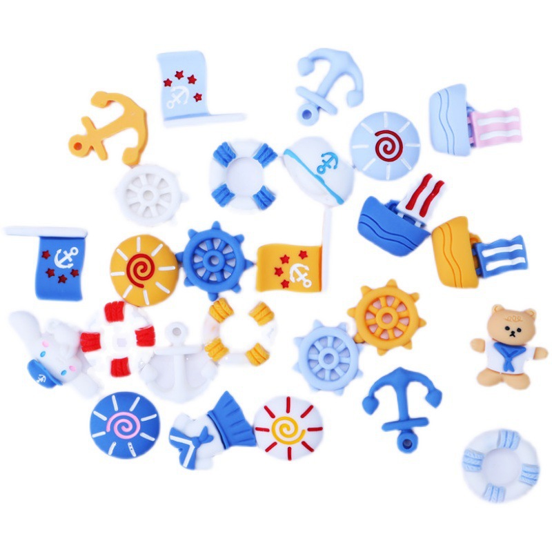 Directo de fábrica nueva serie océano dibujos animados pegamento crema epoxi DIY hecho a mano creativo pequeña joyería accesorios al por mayor