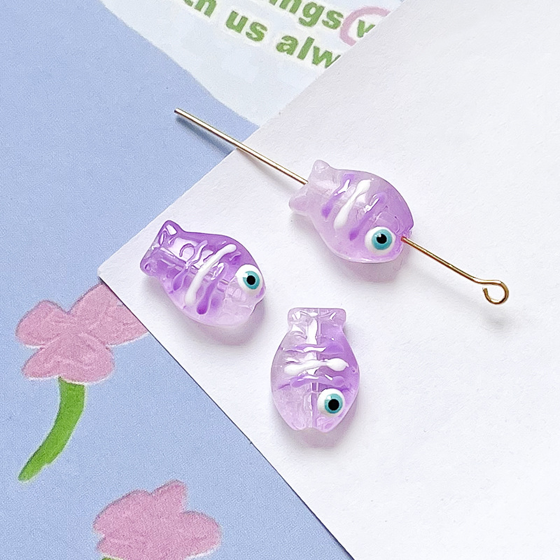 5g Weight Beads Jewelry Making Type DIY Ornament Accessories Classification 1 Piece Quantity Glass, glass Material Fish Pattern All Seasons Season Cute Style 1 Piece Glass Glass Fish DIY Ornament Accessories Beads 15