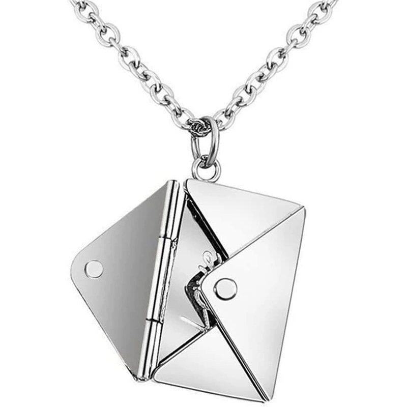 Европейский и американский трансграничный Титановый стальной конверт Xinghe с надписью любовное письмо ожерелье для пар креативное loveyou можно открыть кулон