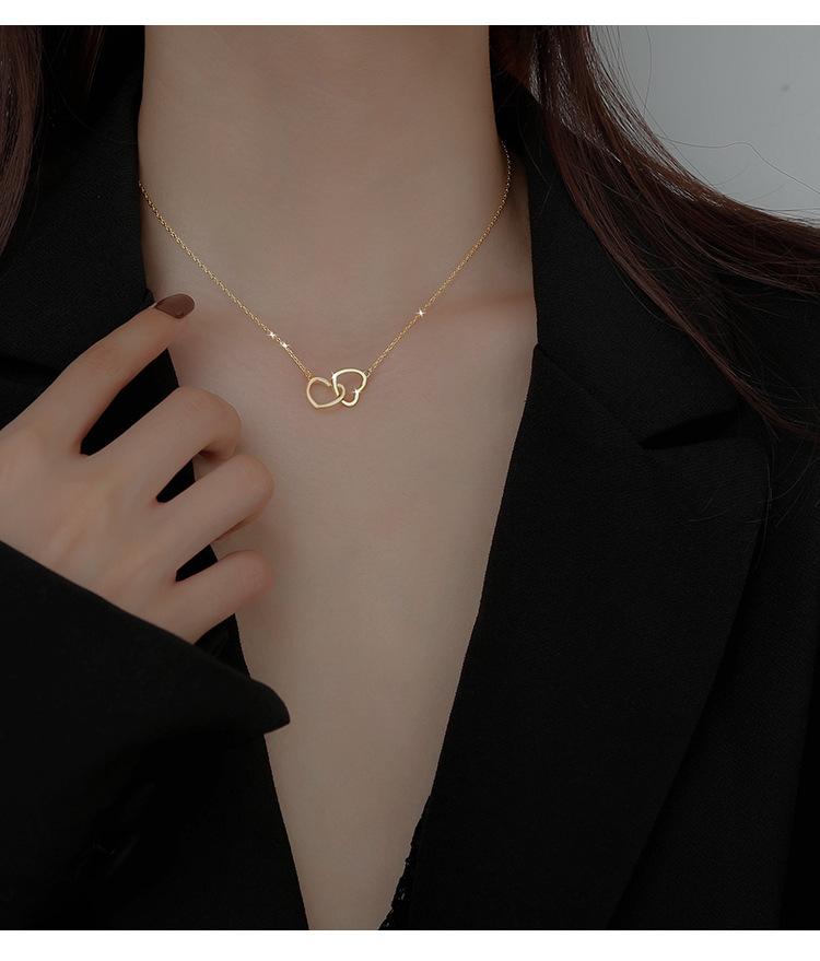 9g Weight Lady Heart Shape Titanium Steel Plating Pendant Necklace