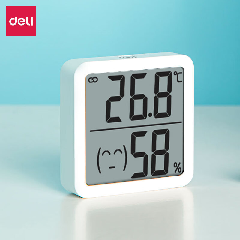得力智能互联电子温湿度计 蓝牙连接 家用室内车内高精准度 LE508