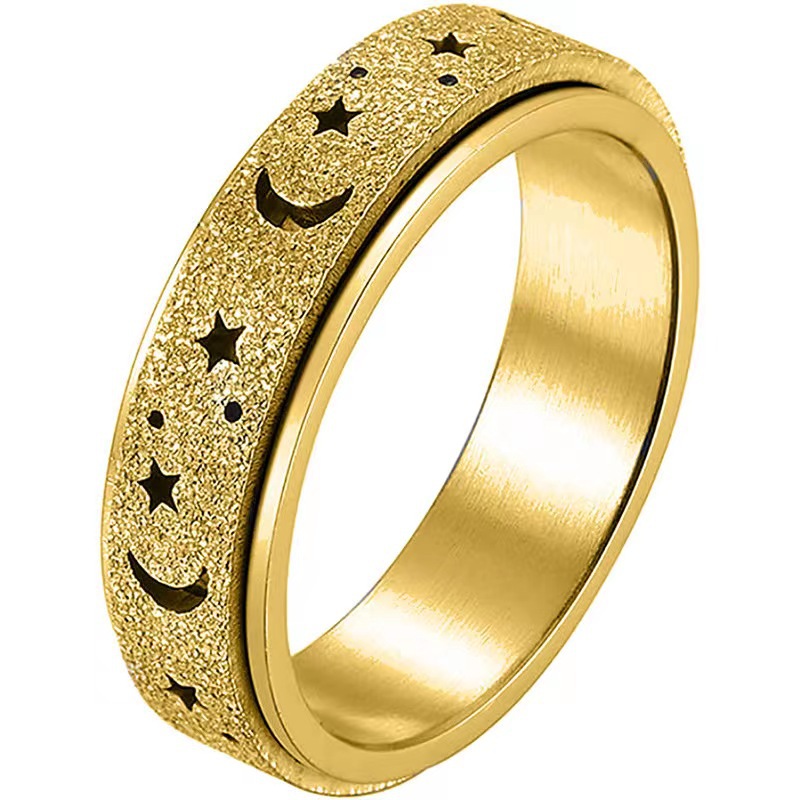 Fashion Star Moon Stainless Steel Plating Rings 1 Piece